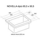 Mobile Lavatoio Sospeso 65,5x50,5x56 cm 1 Cassetto Montegrappa Novella Dipiù Antracite