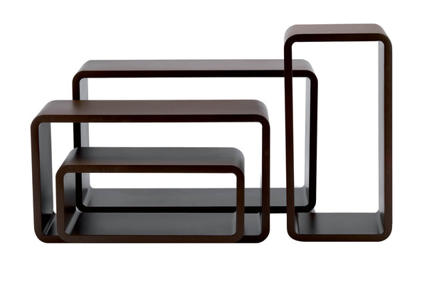 prezzo Set 4 Mensole Rettangolari Stondate Noce