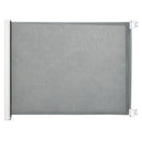 Cancelletto per Cani Estensibile 115x82,5 cm in Poliestere e Acciaio Bianco e Grigio   