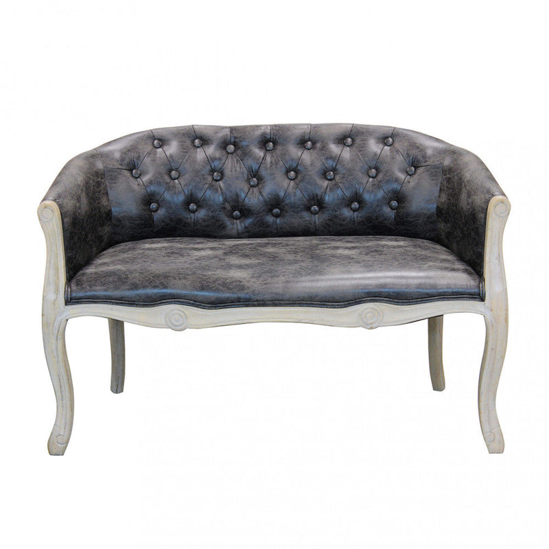 Divano Coleman 107x61x70 h cm in Similpelle Grigio scuro