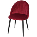 Set 2 Sedie Imbottite 50x54x79 cm in Velluto  Bordeaux