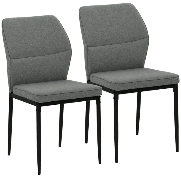 sconto Set 2 Sedie da Pranzo Imbottite Schienale Ergonomico in Velluto Grigio