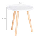 Tavolino Basso Ø40x40,5 cm in Legno e MDF Bianco