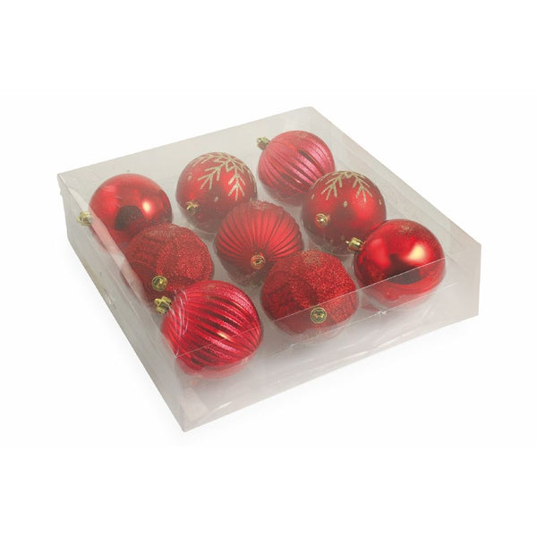 acquista Set 9 Palle di Natale Ø10 cm in Plastica Rosso