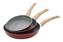 Set 3 Padelle 20-24-28 cm in Alluminio Forgiato Antiaderente Induzione Collection Ortles Rosse