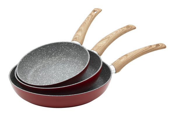 Set 3 Padelle 20-24-28 cm in Alluminio Forgiato Antiaderente Induzione Collection Ortles Rosse acquista