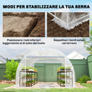 Serra a Tunnel 3x4x2 m con Porte Avvolgibili Telaio in Acciaio e Copertura in PE Anti-UV Trasparente      