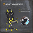 Sedia da Gaming Ergonomica in Similpelle e Rete Nero e Giallo