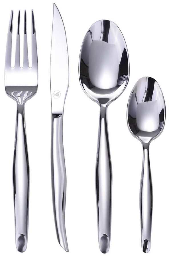 Set Posate 16 Pezzi Finitura Argento Metallizato Lucido sconto