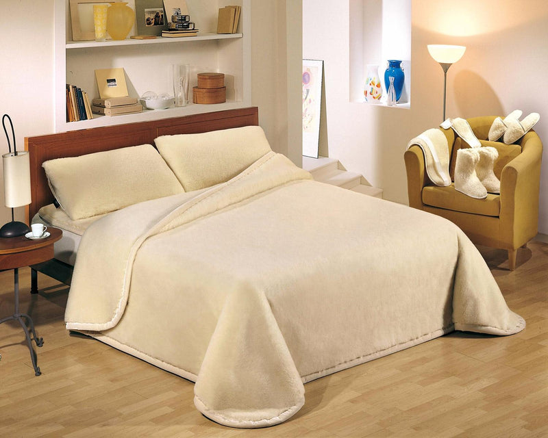 Coperta Pura Lana Merinos 800gr Cober Basic Beige
