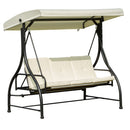 Dondolo da Giardino 3 Posti con Tettuccio Crema 185x125x173 cm 