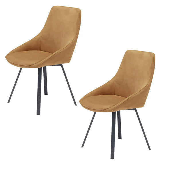 prezzo Set 2 sedie Imbottite 51x60x88 cm In Tessuto Suet Asia Senape