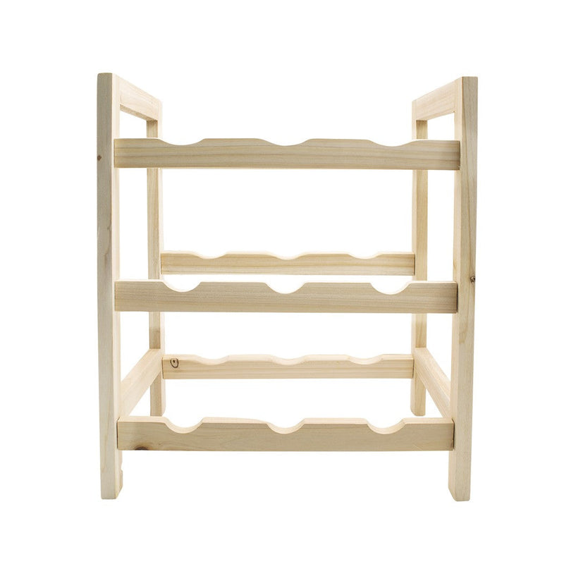 Espositore portabottiglie vino da 9 posti cantinetta in legno chiaro