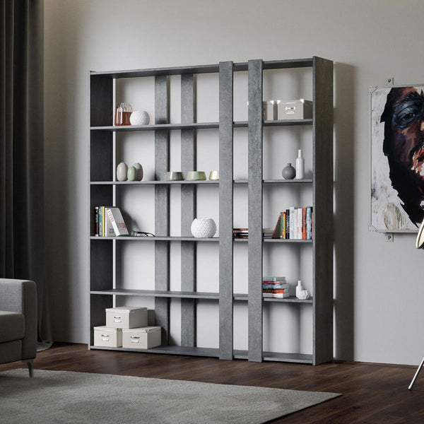 acquista Libreria Moderna 5 Ripiani 178x36x204 cm in nobilitato Grigia