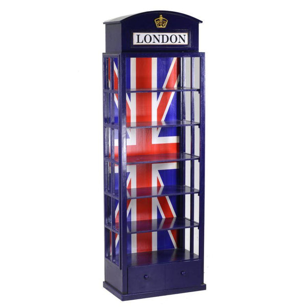 Libreria 6 Ripiani 1 Cassetto 48x27xh146 cm in Legno London Blu online