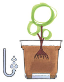 Vaso in Polipropilene con Riserva d'Acqua e Sottovaso Tulli Hydral Elements Antracite Varie Misure