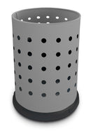 Pattumiera Gettacarte Ø25xh34 cm da Interno in Acciaio Verniciato Traforato Grigio