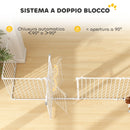 Recinto per Cani a 8 Pannelli Modulabili 61x3x75 cm con Chiusura Automatica in Acciaio e ABS Bianco      