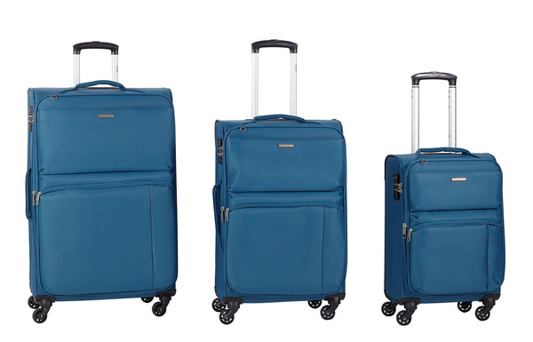 Set 3 Valigie Trolley Espandibile in Poliestere TSA Ravizzoni Manila Blu Petrolio online