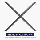 Set 2 Gambe Tavolo a X 40x2,5x43 cm in Acciaio Nero