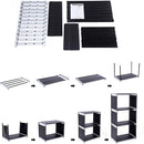 Libreria Scaffale 5 Ripiani Componibile 50x30x180 cm in Tessuto TNT Nero