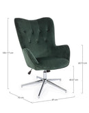 Poltrona Farida Velluto Verde in Velluto