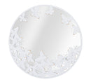 Specchio Rotondo Bianco Butterfly 62,5x2,3 cm in Ferro Specchio e MDF Bianco e Oro