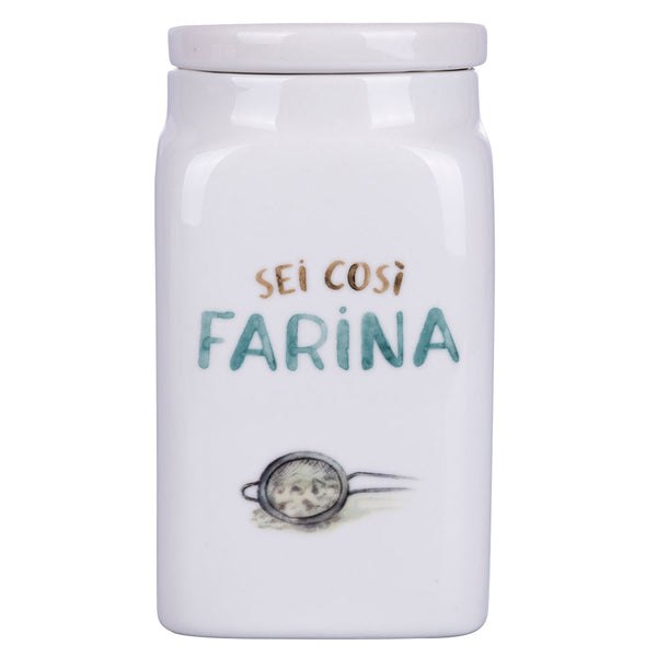sconto Barattolo Farina 9,5x9,5x18 cm in New Bone China VdE Tivoli 1996 Le Travisate Bianco
