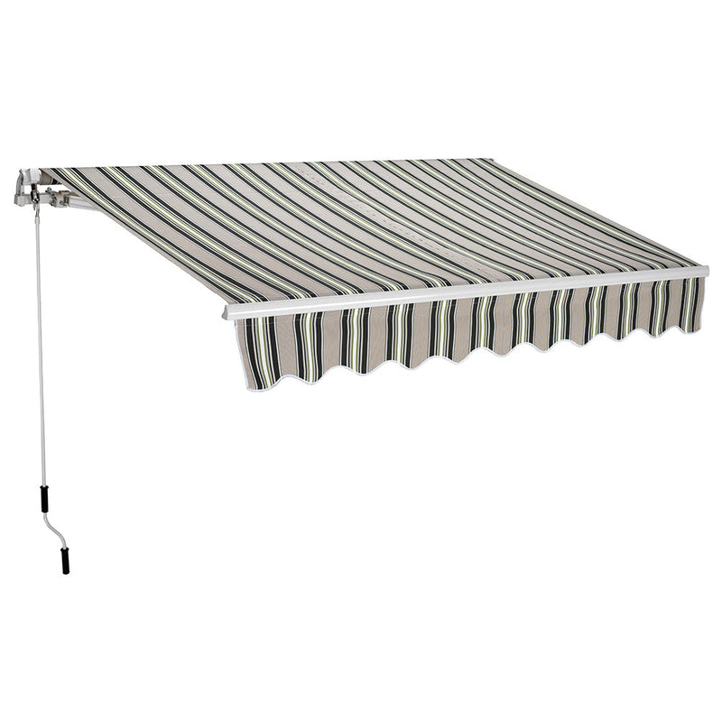 Tenda da Sole Barra Quadra 200x300 cm Tessuto in Poliestere Riga Verde