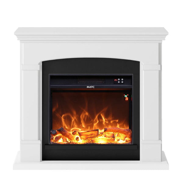 online Camino Elettrico da Pavimento 107,2x95,2x24,5 cm Effetto Fiamma 1500W Sined Siena Bianco