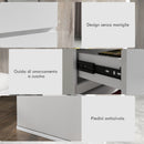 Cassettiera 4 Cassetti 55x33x80 cm Design Moderno in Legno Bianco 