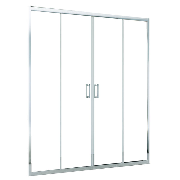 online Porta Parete Doccia 2 ante Scorrevoli Centrali in Cristallo Trasparente 6mm H195 Bonussi Tosca Varie Misure