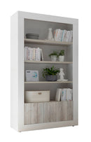 Credenza Libreria 2 Ante 4 Ripiani 110x42x191 cm TFT Lipari Bianco e Pino