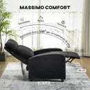 Poltrona Relax Reclinabile Manualmente 69x88x101 cm in Tessuto Effetto Lino Nero  