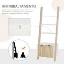 Libreria 4 Ripiani 2 Ante 60x40x171 cm in Legno Truciolare Rovere e Bianco