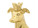 Statua Cane con Corona Oro 20x12,5x33 cm in Poliresina