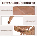 Cavalletto Treppiede con Cassetto Tavolozza e Tracolla ad Altezza Regolabile in Legno di Faggio Naturale      