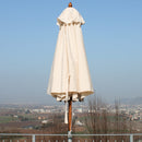 Ombrellone da Giardino Rotondo Ø4m Palo in Legno Ecrù