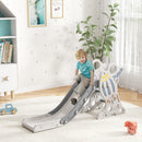 Scivolo per Bambini 18-36 Mesi 157x46.5x80 cm a Tema Spaziale con Scale Antiscivolo in PE e PP Grigio e Bianco   