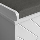 Panca Scarpiera Salvaspazio 8 Paia di Scarpe 80x26x44,5 cm con Cuscino e Cassetto Ribaltabile Bianco