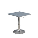 Tavolino Alto da Bar quadrato 60x60x70,5/91,5 cm Regolabile in Altezza Lima Grigio