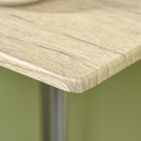 Set Bar Tavolino Alto e 2 Sgabelli da Giardino in Acciaio e Legno Quercia