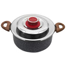 Coperchio Magico Antiodore Ventur Magic in Acciaio Inox Pomolo in Bachelite Rosso Varie Misure