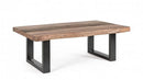 Tavolino Basso 120x70x42 cm in Acciaio e Legno