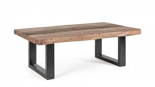 Tavolino Basso 120x70x42 cm in Acciaio e Legno prezzo