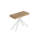Consolle Allungabile 90-300x40x77 cm Saki Quercia Natura Gambe Bianche 