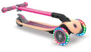 Monopattino 3 Ruote a LED Pieghevole 3 Altezze Max 50 Kg Globber Primo Foldable Wood Rosa