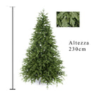 Albero di Natale Artificiale H230 cm Abete Cervino Large 1600 Tips Verde