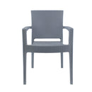 Set 2 Sedie da Giardino in Stile Rattan Grigio