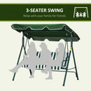 Dondolo 3 Posti da Giardino cm in Acciaio Becker Swing Bianco e Verde